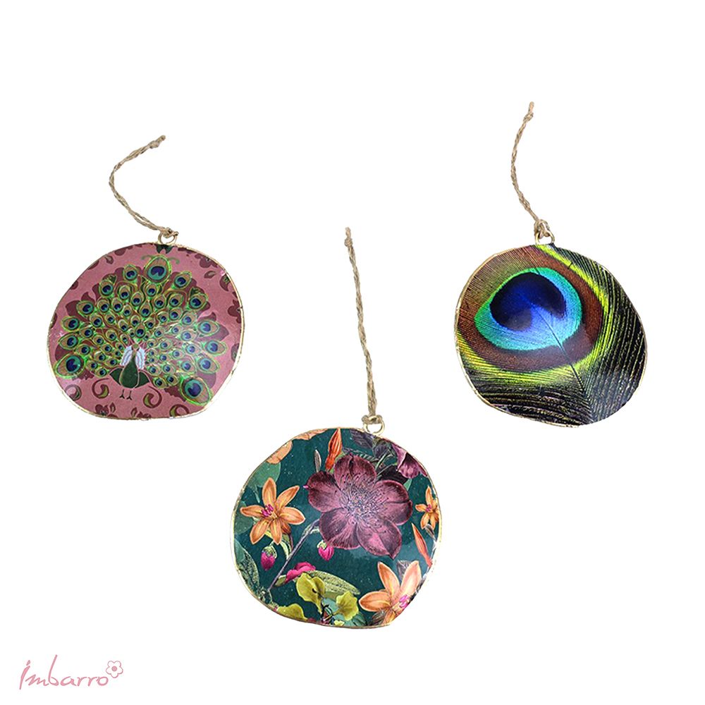 Imbarro - Ornamenten - Balls Norah - Set van 3 - Handgemaakt - Decoratiehangers - Metaal