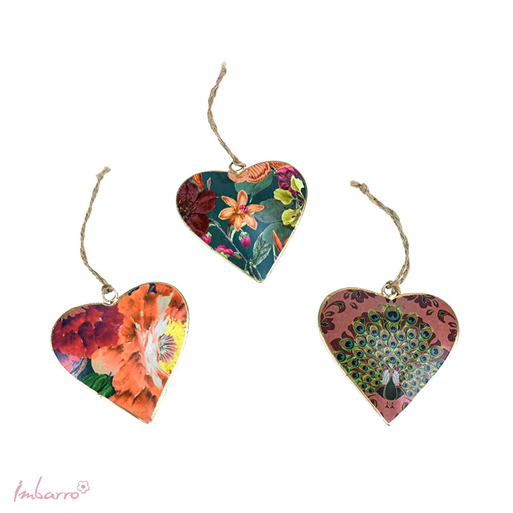 Imbarro - Decoratieve Hangers - Hangers - Hartjes - Metaal - set van 3 - Romee