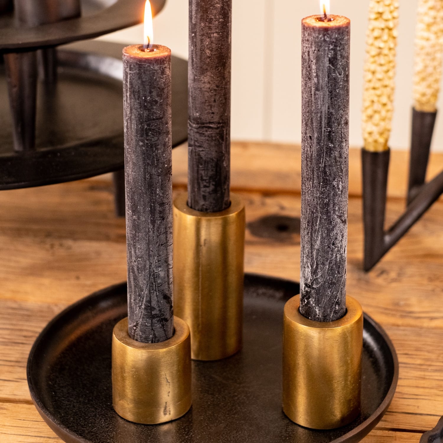 Home Society - Kaarsenhouder - XL Kandelaar - Ravi- M - Goud - Metaal - 9x6x6 - Afbeelding 2