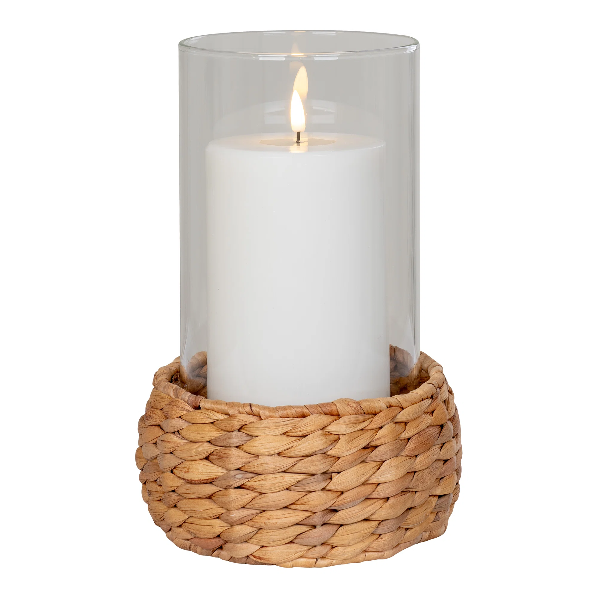 House Nordic - Windlicht - Lantaarn - Water Hyacinth - 19.5x26cm - Afbeelding 3