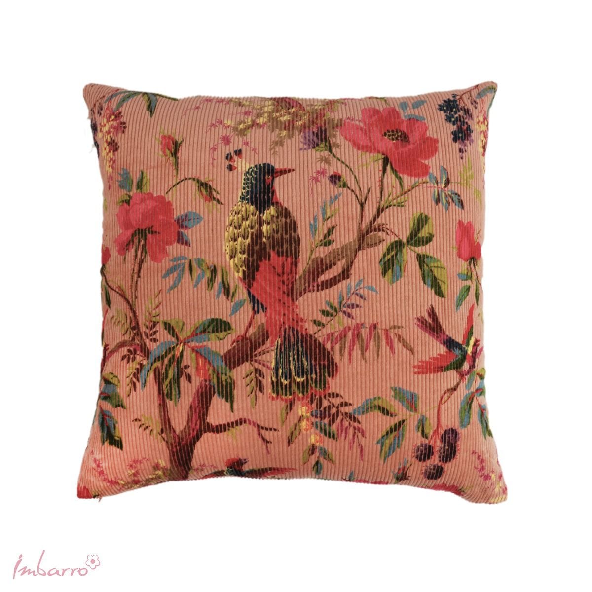 Imbarro -Kussen - Rib - Pink - Roze - Paradise - Velours - 50x50cm