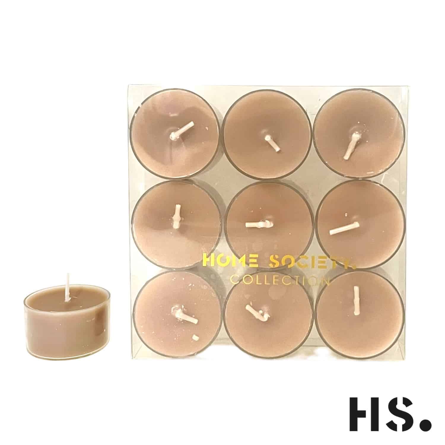 Home Society -Waxinelichtjes - Theelichtjes - 9 stuks - Zand