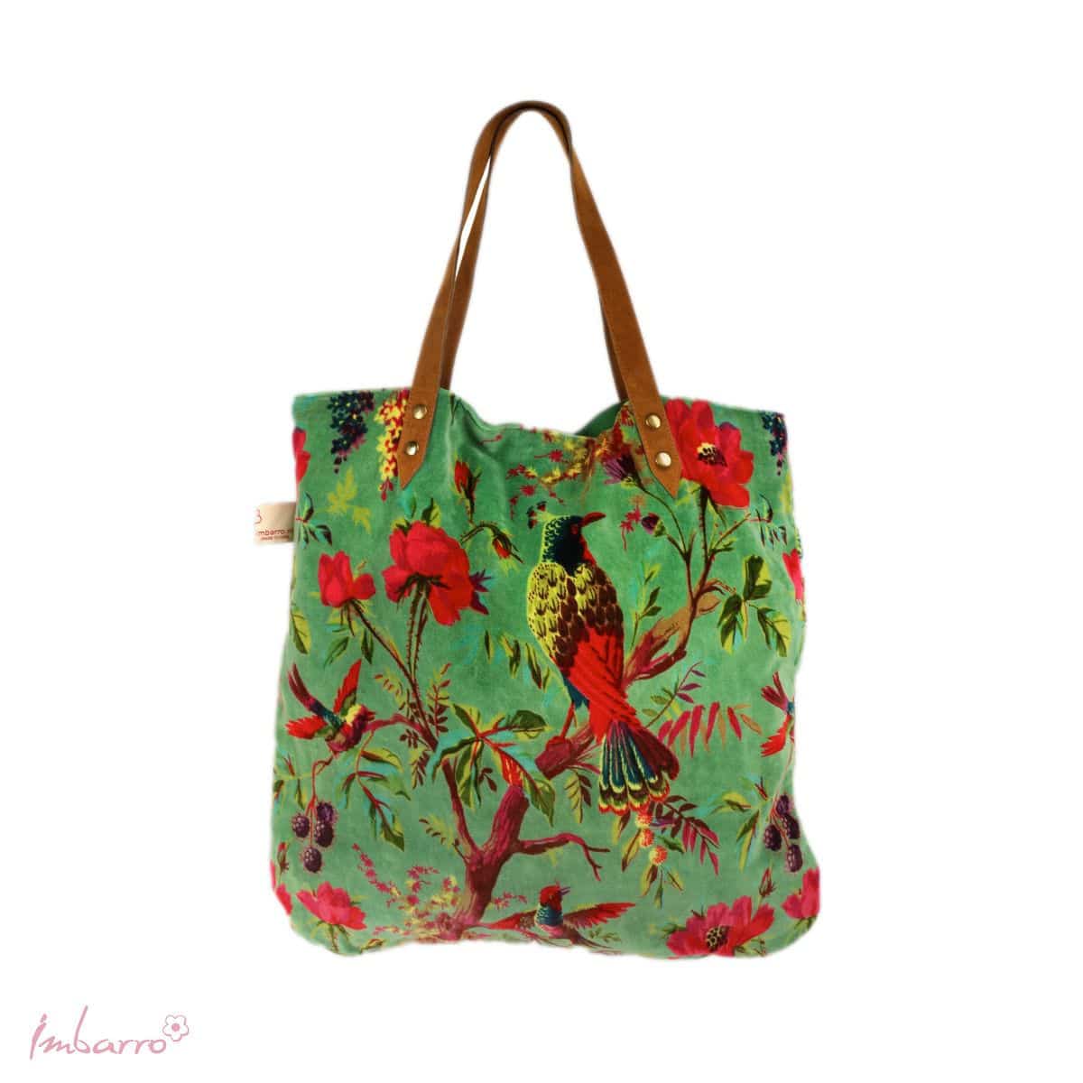 Imbarro - Shopper - Tas - Strandtas - Paradise - Light Green - Velvet - 52x52cm