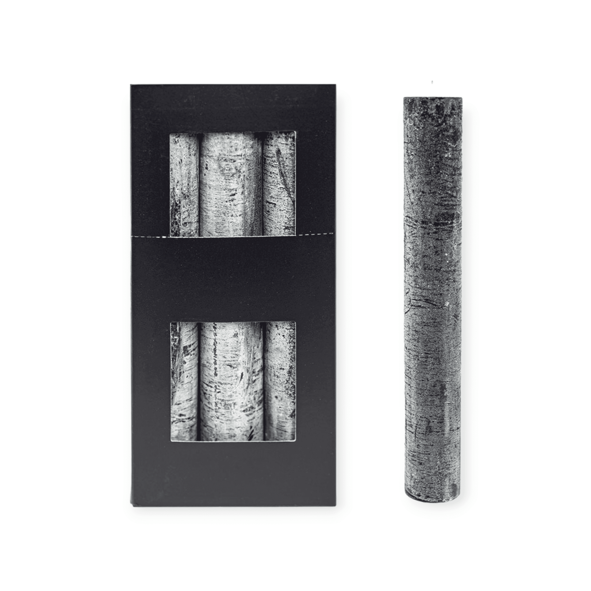 Home Society - Extra brede XL Dinerkaarsen - Zwart - Set/9 stuks 3,5x24 cm