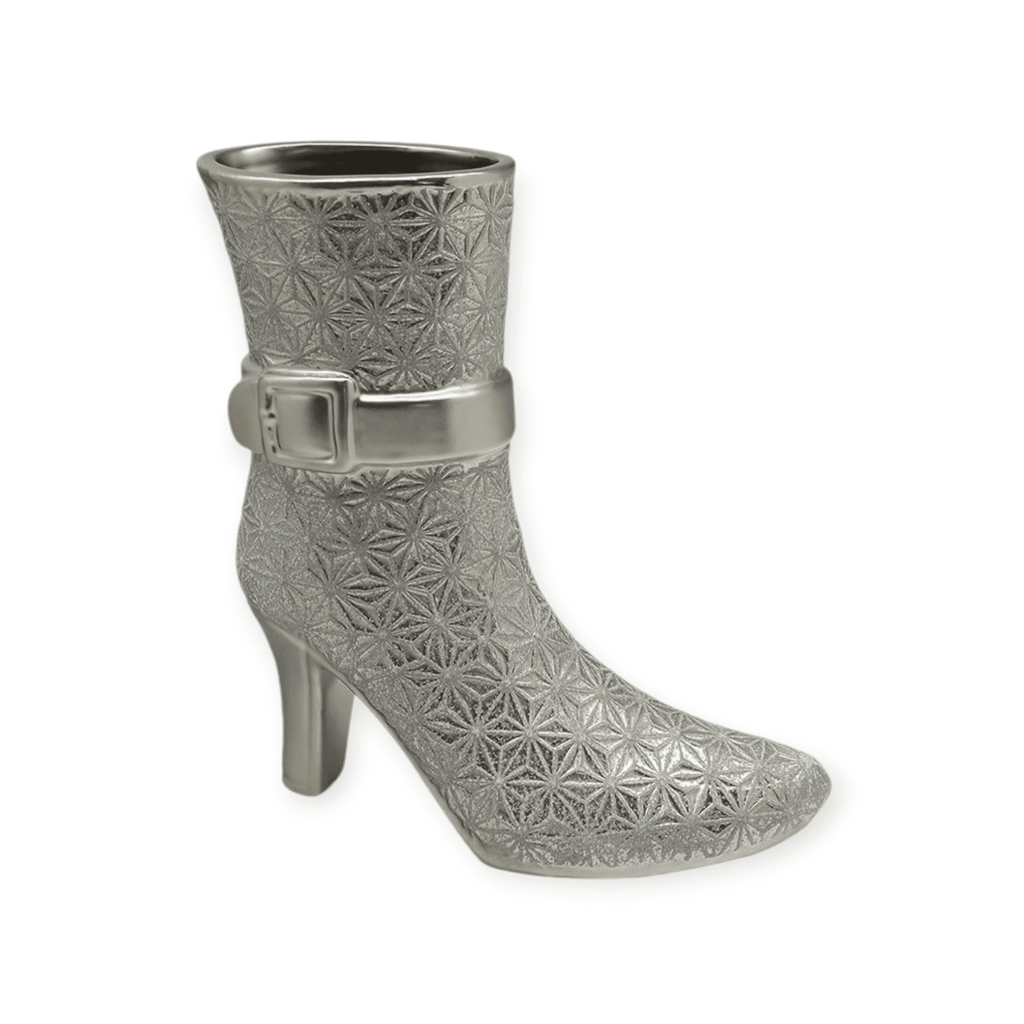 Gilde Handwerk - Vaas - High Heels - Laarsje - Keramiek - Zilver/Grijs - 9.5x23x24cm