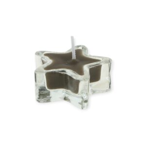 Home Society - Kaarsjes - 6 Stuks  - Sterren in sterglaasjes - Taupe