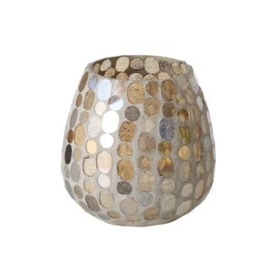 Boltze - Windlicht -  Waxinehouder - Kemis - Glas - Mozaïek - 12x13.5cm - Handgemaakt