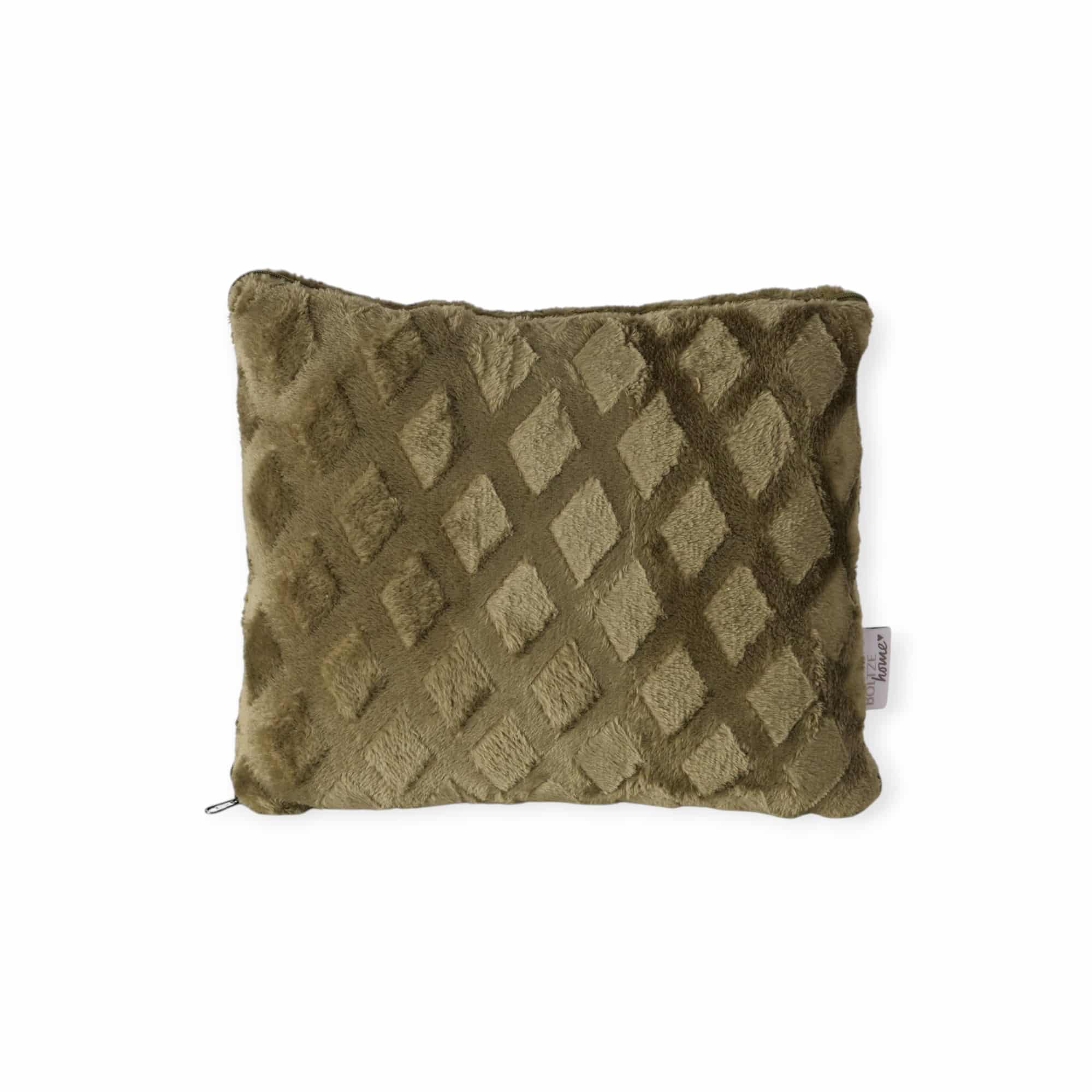 Boltze – 2-in-1 - Deken & Kussen - Plaid - Pluche - Groen - 125 x 160 cm - Polyester
