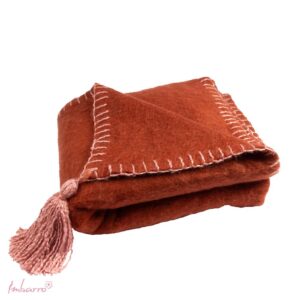 Imbarro - Plaid - Kleed - Evie - Bruin, Oranje - Wol, Acryl en Nylon - 130x170cm