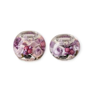 ilde Handwerk - Dreamlight - Waxinelichthouders - Rose - set van 2 - glas - Handgemaakt -8x9 cm & 6x8 cm
