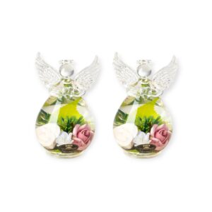 Gilde Handwerk - Dreamlight - Engeltjes - Set van 2 - Handgemaakt - Glas - 10 x 7 cm