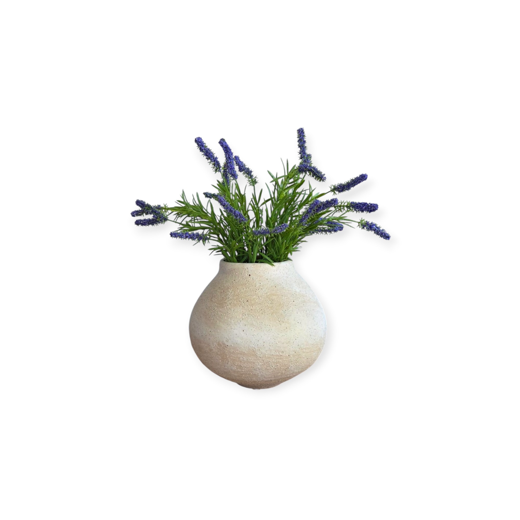 Home Society - Vaas - Keramiek - Bolvaas - Beige - Wit - 16x17cm - Modern - Landelijk