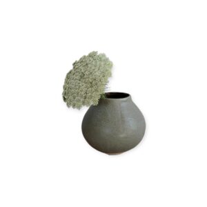 Home Society - Vaas - Keramiek - Bolvaas - Grijs/Groen - Beige - 16x17cm - Modern - Landelijk