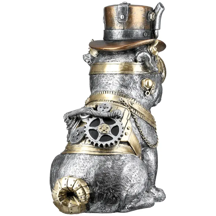 Gilde Handwerk - Decoratief beeld - Figuur - Mopshond - Steampunk - Polyresin - 20x13x25cm - Afbeelding 3