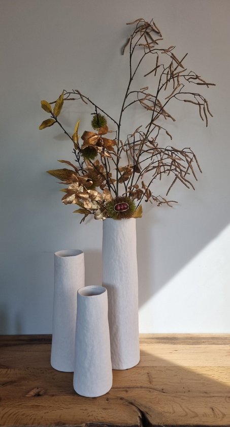 Daan Kromhout – Vaas – Bloemenvaas – Porto – Wit – Keramiek – Robuust – 12x12x29cm - Afbeelding 4