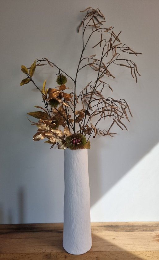Daan Kromhout – Vaas – Bloemenvaas – Porto – Wit – Keramiek – Robuust – 14x49cm - Afbeelding 2