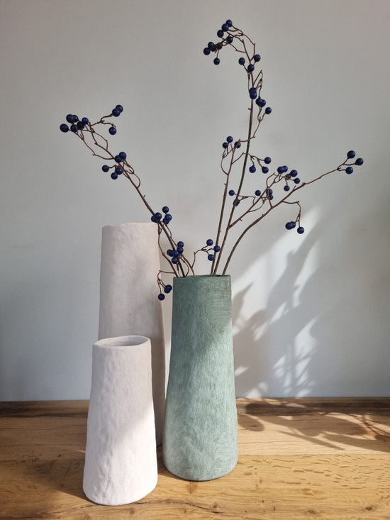 Daan Kromhout – Vaas – Bloemenvaas – Porto – Wit – Keramiek – Robuust – 12x12x29cm - Afbeelding 2