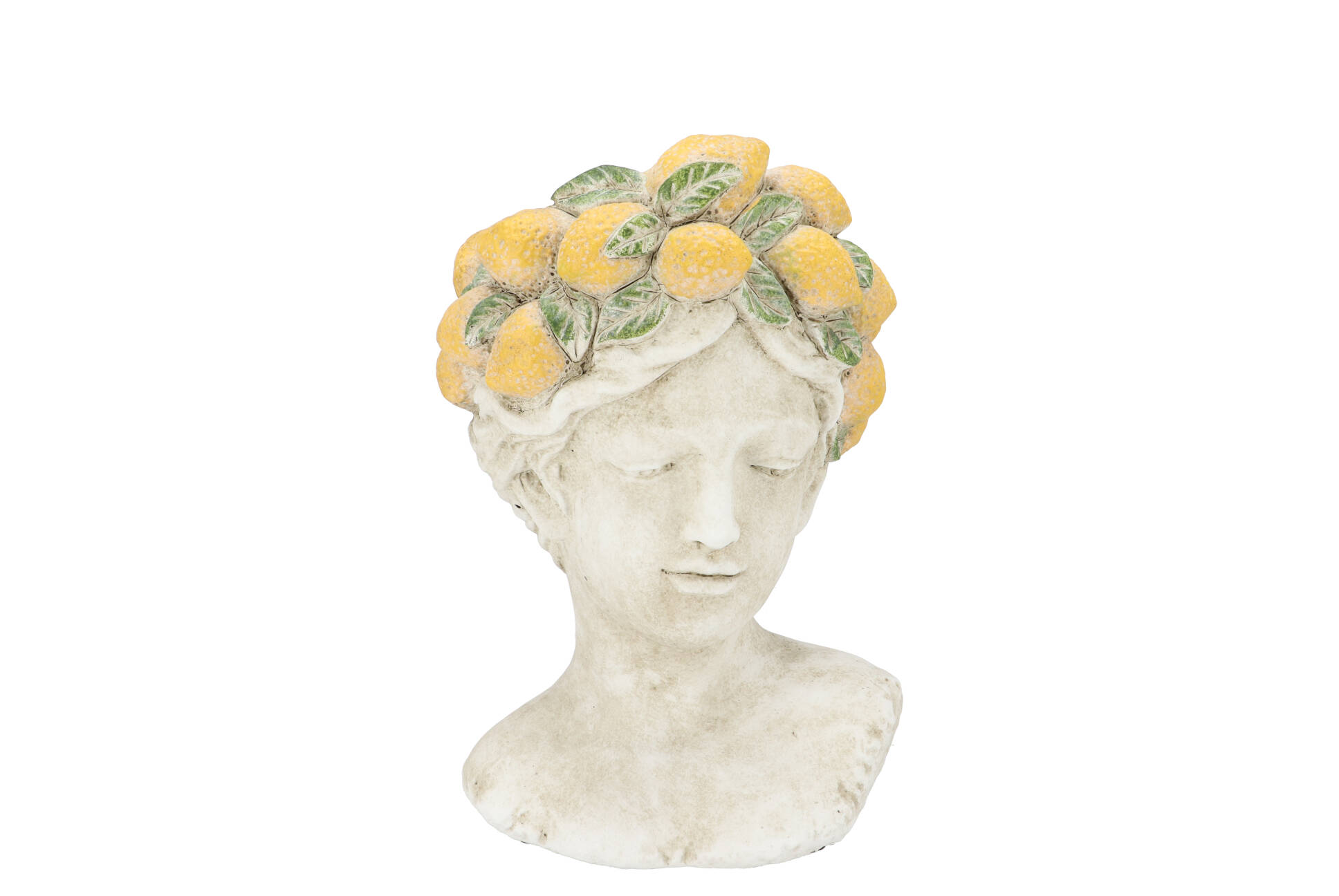 Daan Kromhout - Bloempot - Plantenpot - Vrouwenhoofd - Beton - Citroen - 20x19x28cm - Voor binnen & buiten