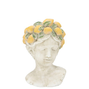 Daan Kromhout - Bloempot - Plantenpot - Vrouwenhoofd - Beton - Citroen - 15x22cm - Voor binnen & buiten