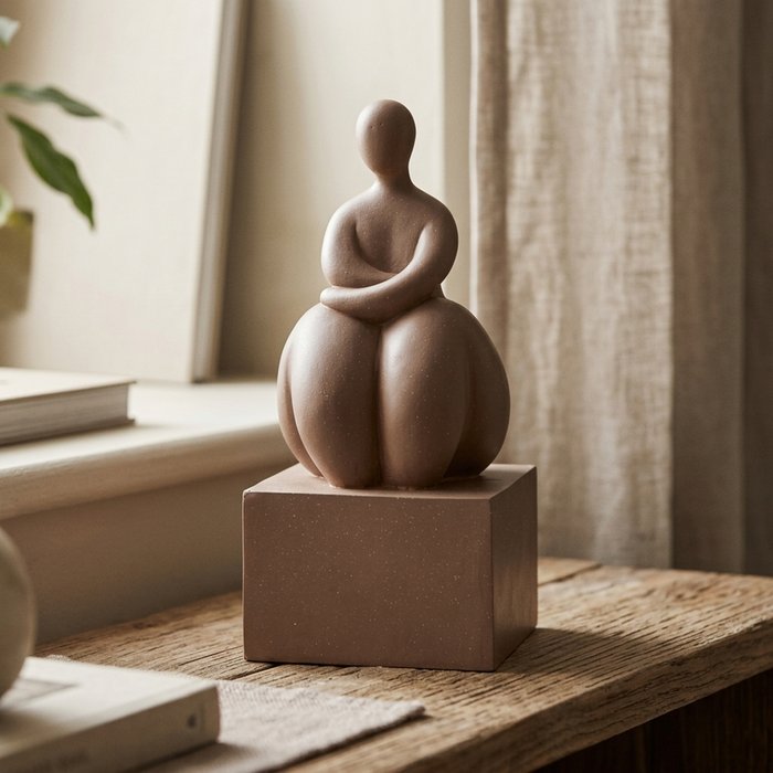 Boltze - Beeld - Sculptuur - Jolante - Handgemaakt - Bruin - Polyresin - 10x22cm - Boekensteun - Afbeelding 2