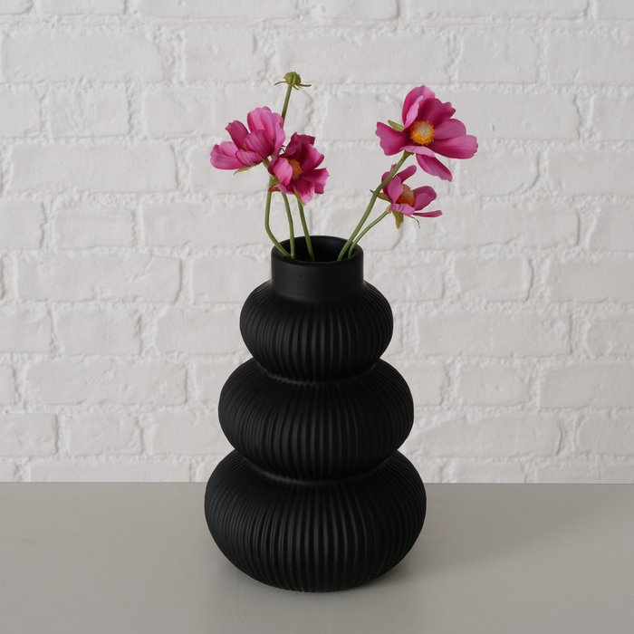Boltze - Vaas - Keramiek - Zwart - Maurice - Handgemaakt - 21x14cm - Afbeelding 3