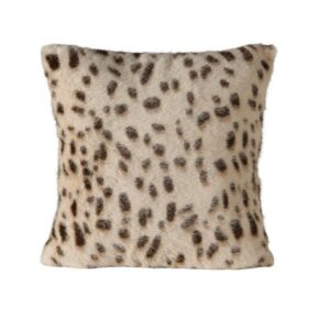 Boltze - Sierkussen - Kussen - Shari - Dierenprint - Panter - 45x45 cm - Beige - Zwart - Aaibaar - Met rits