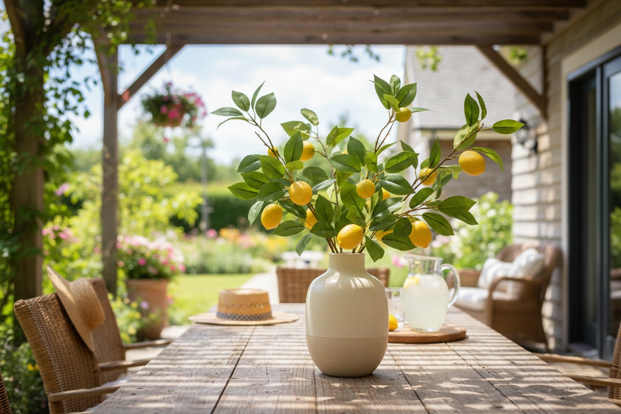 Daan Kromhout - Kunstbloem kunsttak - Citrusfruit - Tak - Citroen - 80 cm - Kunst zijdebloemen - Afbeelding 3