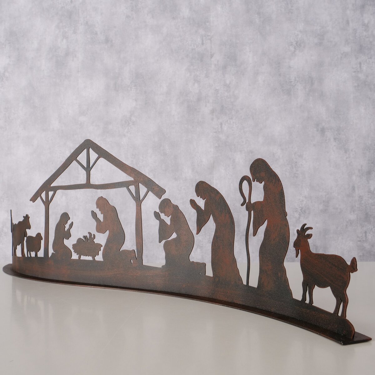 Boltze - Kerststal - Greppia - Moderne - Kerststal - Metaal – Bruin/Zwart - Handgemaakt - 50x6x14.5cm - Afbeelding 3