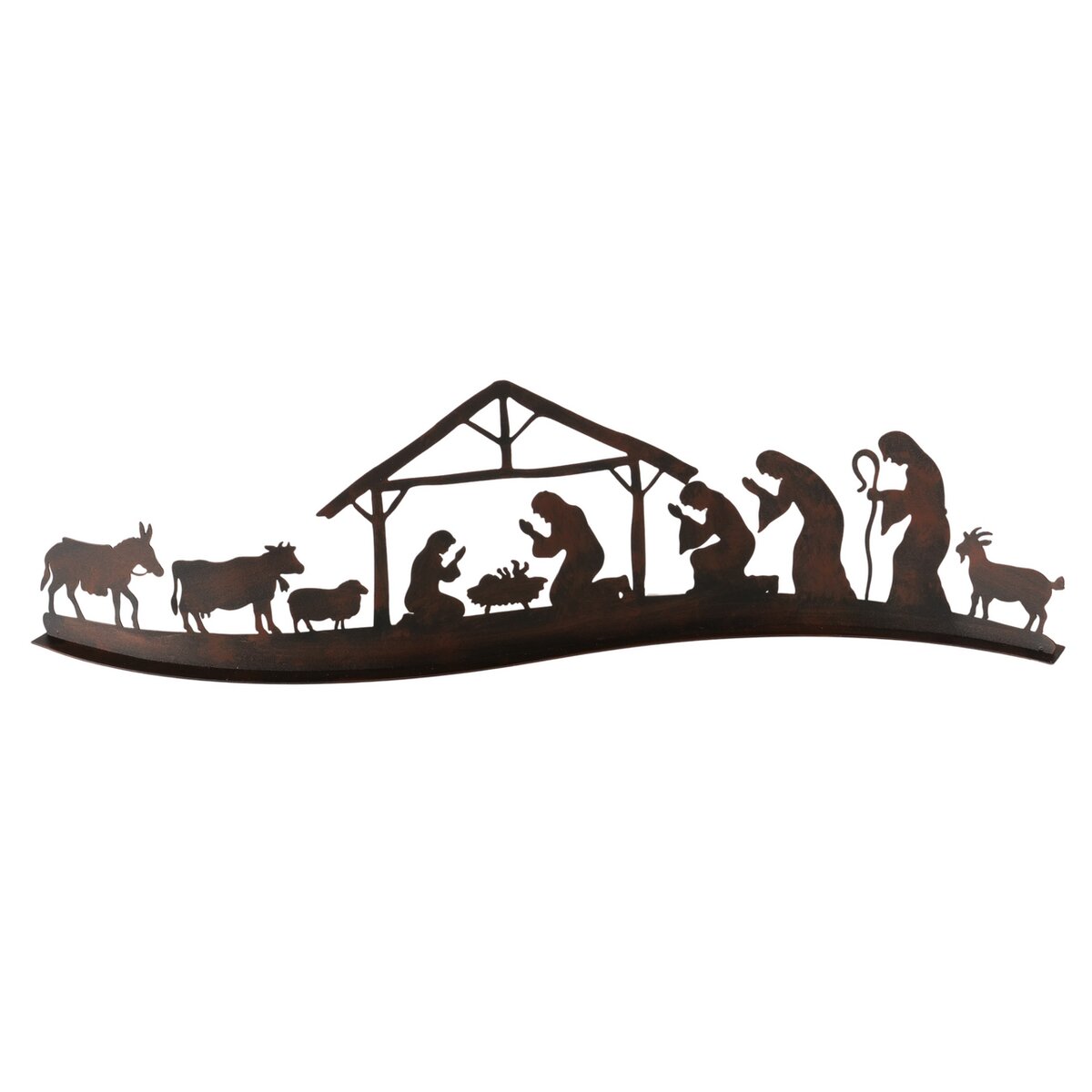 Boltze - Kerststal - Greppia - Moderne - Kerststal - Metaal – Bruin/Zwart - Handgemaakt - 50x6x14.5cm