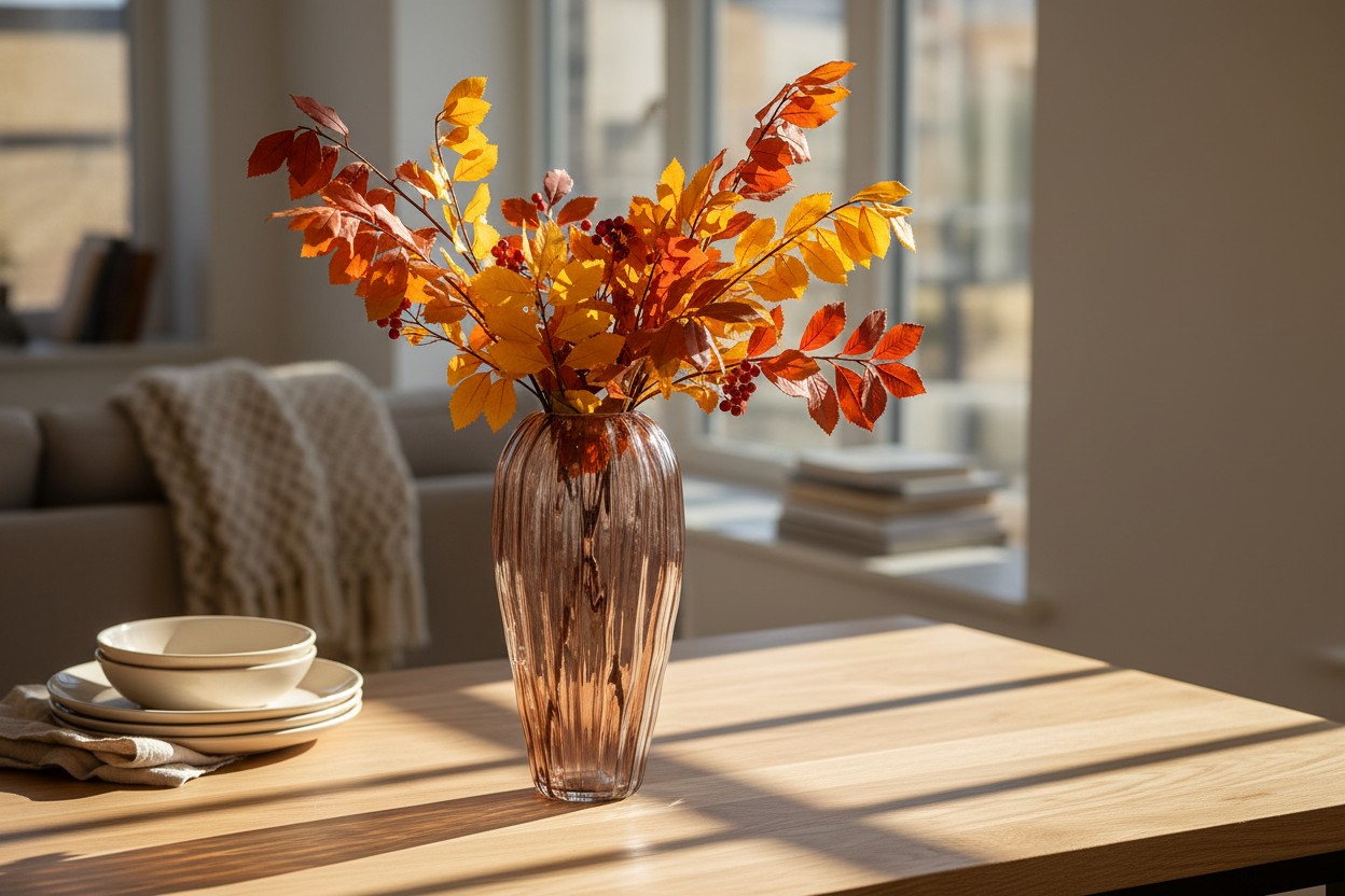 Daan Kromhout - Vaas - Bloemenvaas - Glas - Bruin - 19x40cm - Structure - Afbeelding 2