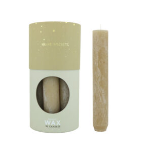 Home Society - Diner Candle - Dinerkaars - XL - Doos 7 stuks - Beige - Rond 3,4 cm - 21 cm hoog