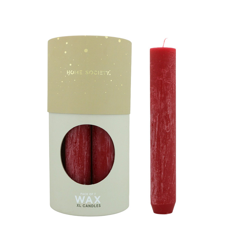 Home Society - XL Dinerkaars - Doos 7 stuks - rood - Rond 3,4 cm - 21 cm hoog