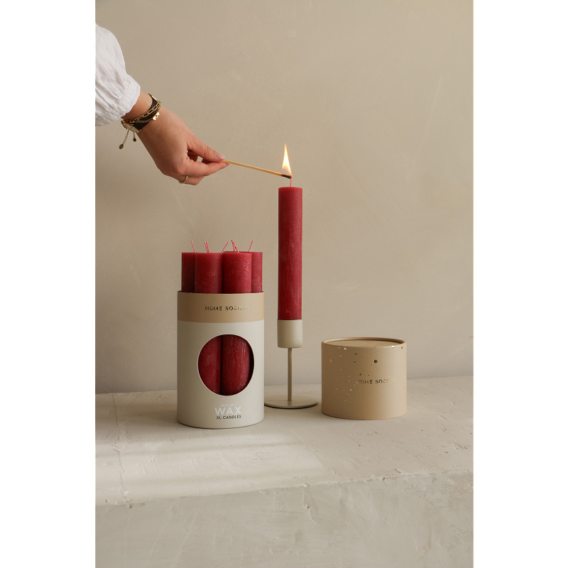 Home Society - XL Dinerkaars - Doos 7 stuks - rood - Rond 3,4 cm - 21 cm hoog - Afbeelding 2