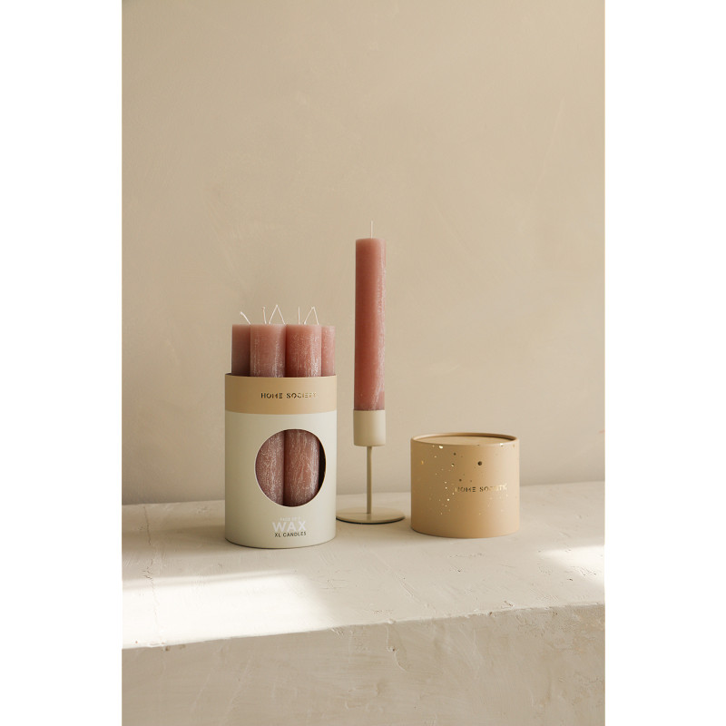 Home Society - Diner Candle - Dinerkaars - XL - Doos 7 stuks - Roze - Dusty Rose - Rond 3,4 cm - 21 cm hoog - Afbeelding 2