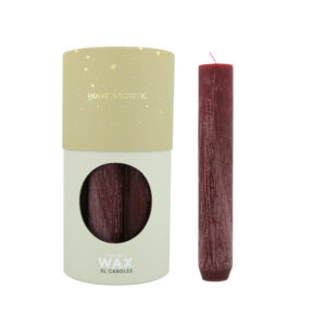 Home Society - Diner Candle XL - Burgundy - Paars/Rood - Doos 7 stuks - Rond 3,4 cm - 21 cm hoog