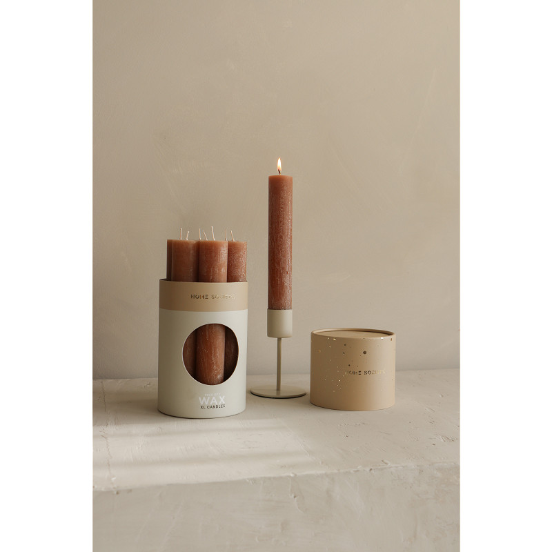 Home Society - Diner Candle XL - Bruin - Doos 7 stuks - Rond 3,4 cm - 21 cm hoog - Afbeelding 2