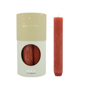 Home Society - Diner Candle - Dinerkaars - XL - Doos 7 stuks - kleur Terracotta - Rond 3,4 cm - 21 cm hoog