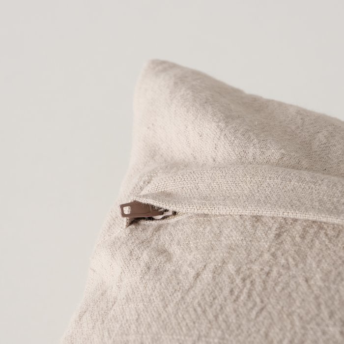 Boltze - Sierkussen - Kussen - Finna - 45x45cm - Linnen - Handgeweven - Beige,Crème,Wit - Afbeelding 4