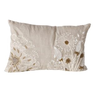 Boltze - Sierkussen - Kussen - Finna - 60x40 cm - Linnen - Handgeweven - Beige,Crème,Wit