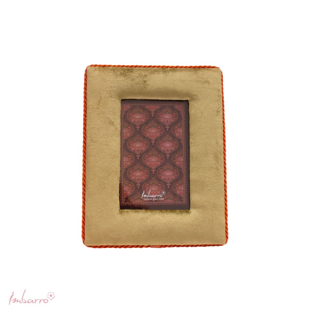 Imbarro - Fotolijst - Velvet - Olive - Olijfgroen - Oranje - Voor foto 9 x 14 cm - Totaal 18x23cm - Afbeelding 3