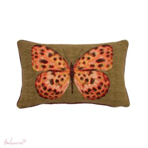 Imbarro - Sierkussen - Papillon - Jaquard - Vlinder - 30 x 50 cm - Handgeweven