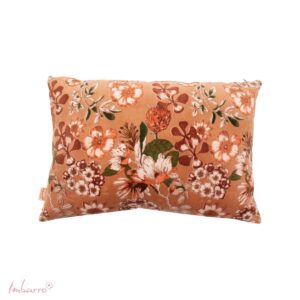 Imbarro - Sierkussen - Kussen - Essence - Camel - Velours - Bruin - Bloemenprint - 40x60cm