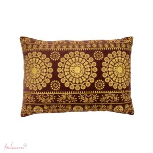 Imbarro - Sierkussen - Nobile Brown/Lime - Velours - 40 x 60 cm - Retro - Jaren 70 Vibe