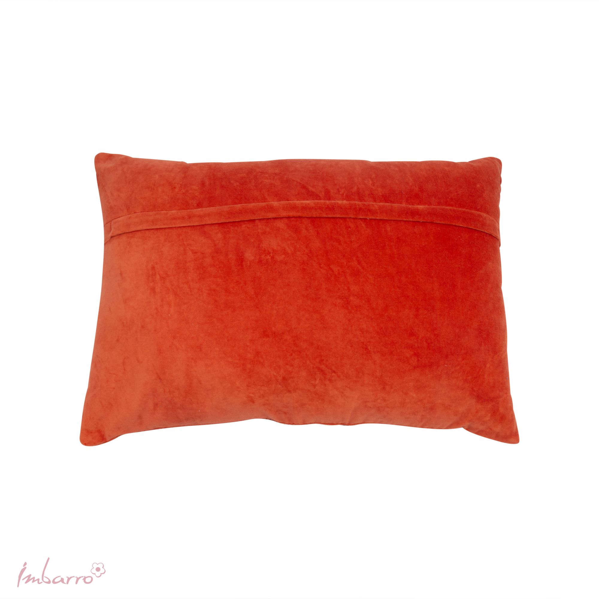 Imbarro - Sierkussen - Nobile Orange/Darkred - Velours - 40 x 60 cm - Jaren 70 Vibe - Retro - Afbeelding 2