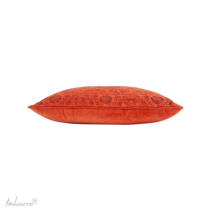 Imbarro - Sierkussen - Nobile Orange/Darkred - Velours - 40 x 60 cm - Jaren 70 Vibe - Retro - Afbeelding 3