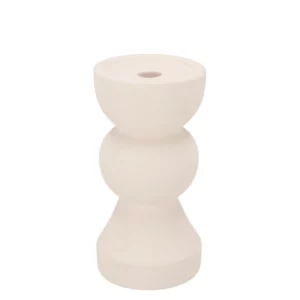Daan Kromhout - Kaarsenhouder - Kandelaar - Florence - Wit - Keramiek - Cementlook - 21 cm
