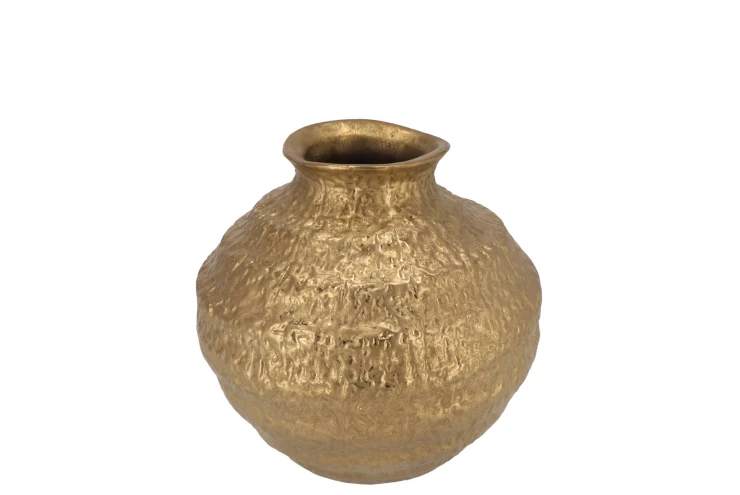Daan Kromhout - Vaas - Bloemenvaas - Goud - Keramiek - Quinty - Bol - 22x22x22cm