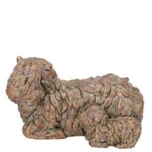 Daan Kromhout - Schotse Hooglander - Ouder met Kalf - Beton - Goud/Grijs - 17x10x10cm