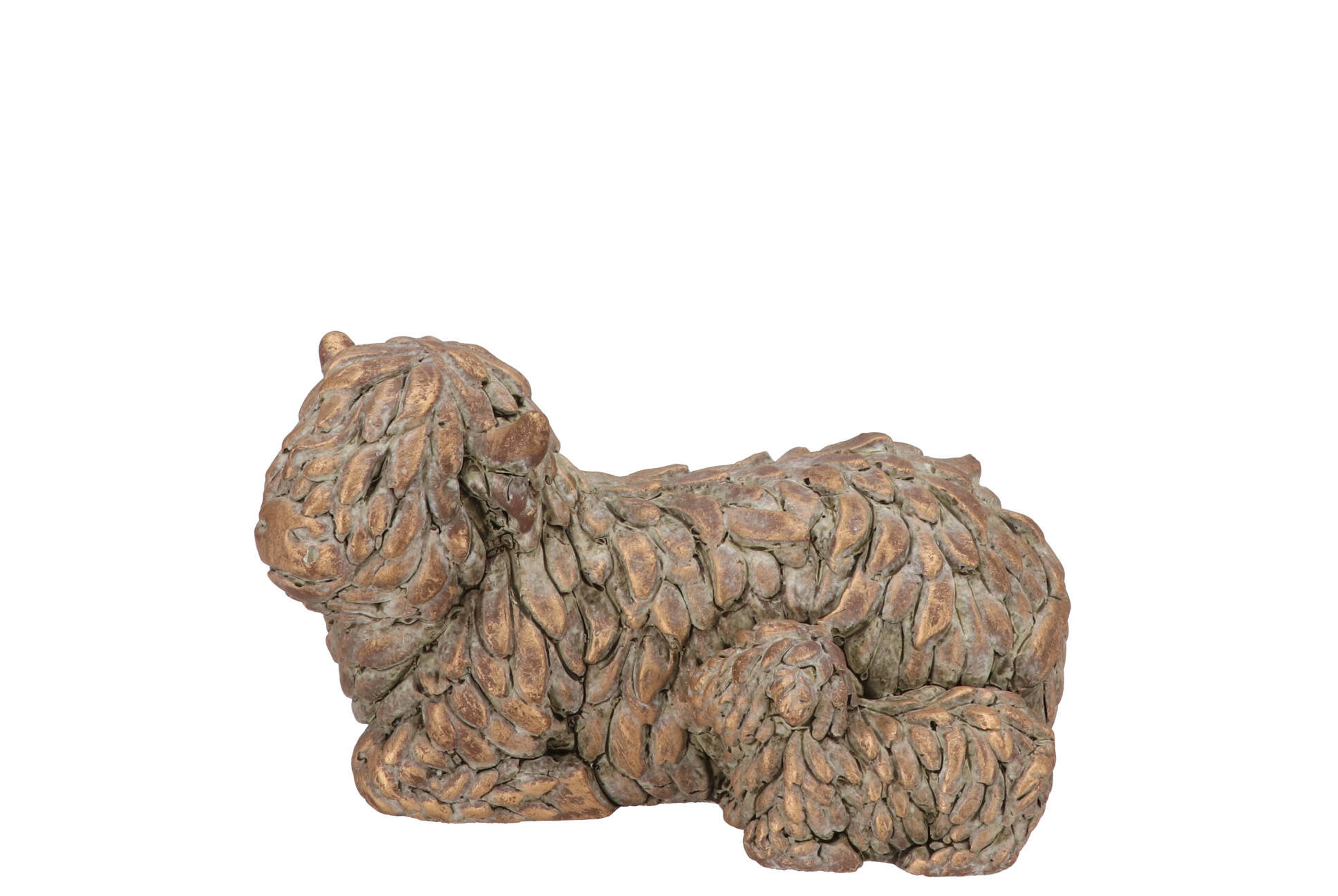 Daan Kromhout - Schotse Hooglander - Ouder met Kalf - Beton - Goud/Grijs - 17x10x10cm