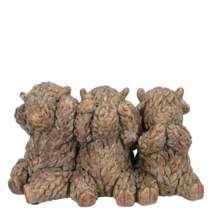 Daan Kromhoud - Beeld - Figuur - Schotse Hooglanders - Horen Zien en Zwijgen - Beton - 20x10x12